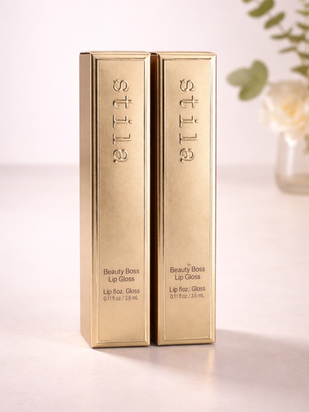 2X Stila - Beauty Boss Lip Gloss -  IN THE BLACK 11 fl oz FULL SIZE - New in Box